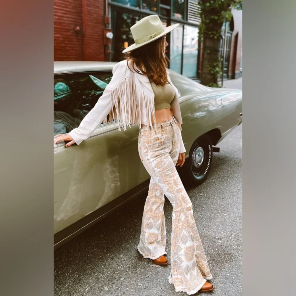 Fringe Cream Jacket faux suede - Picture 6 of 8